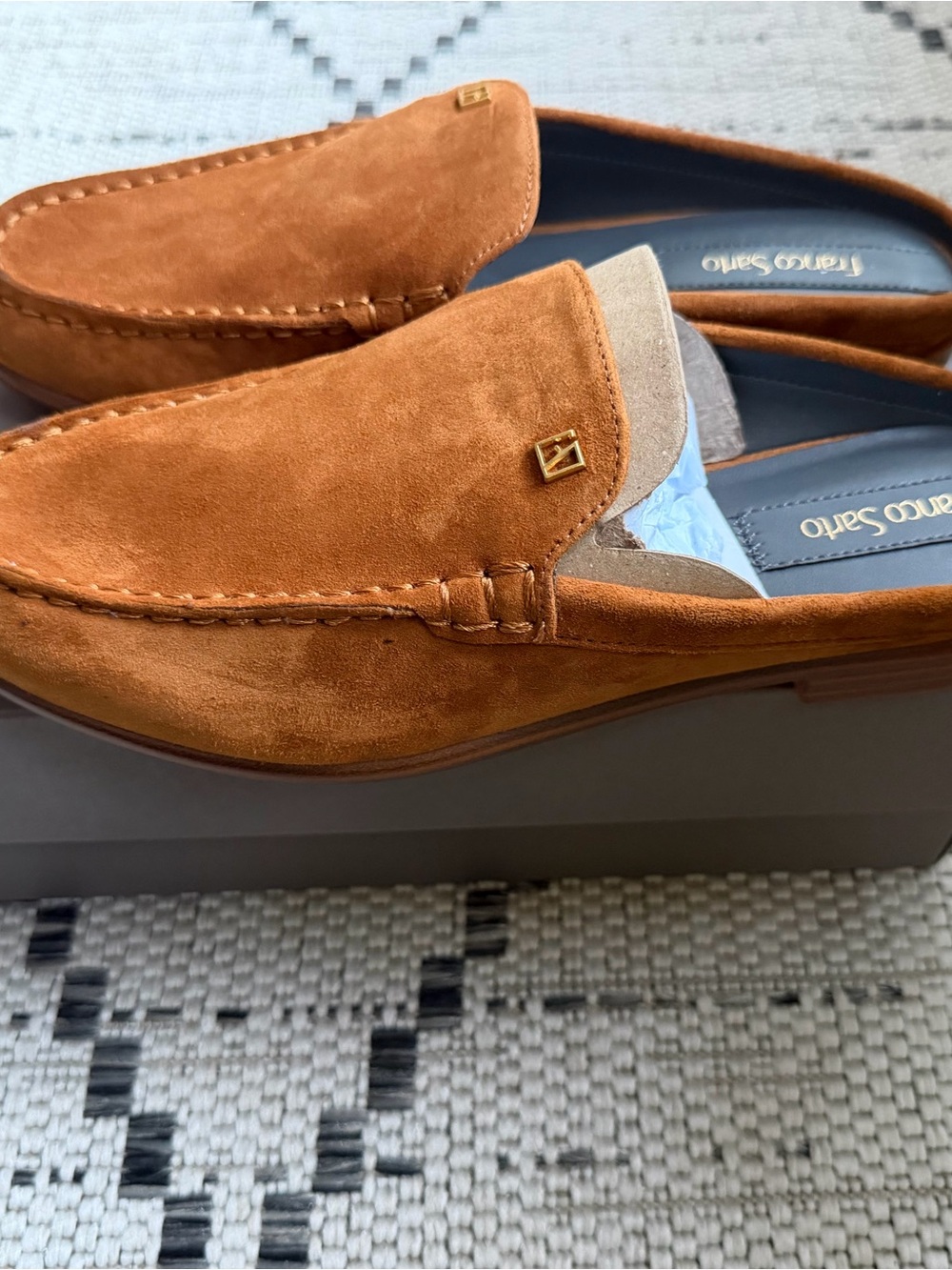 Franco Sarto Mavis Women's Suede Slip-On Loafers in Cognac